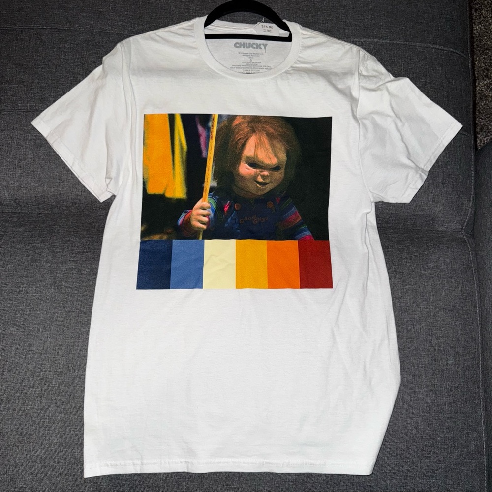 NWT Retro Chucky T-Shirt Horror Halloween Size S White